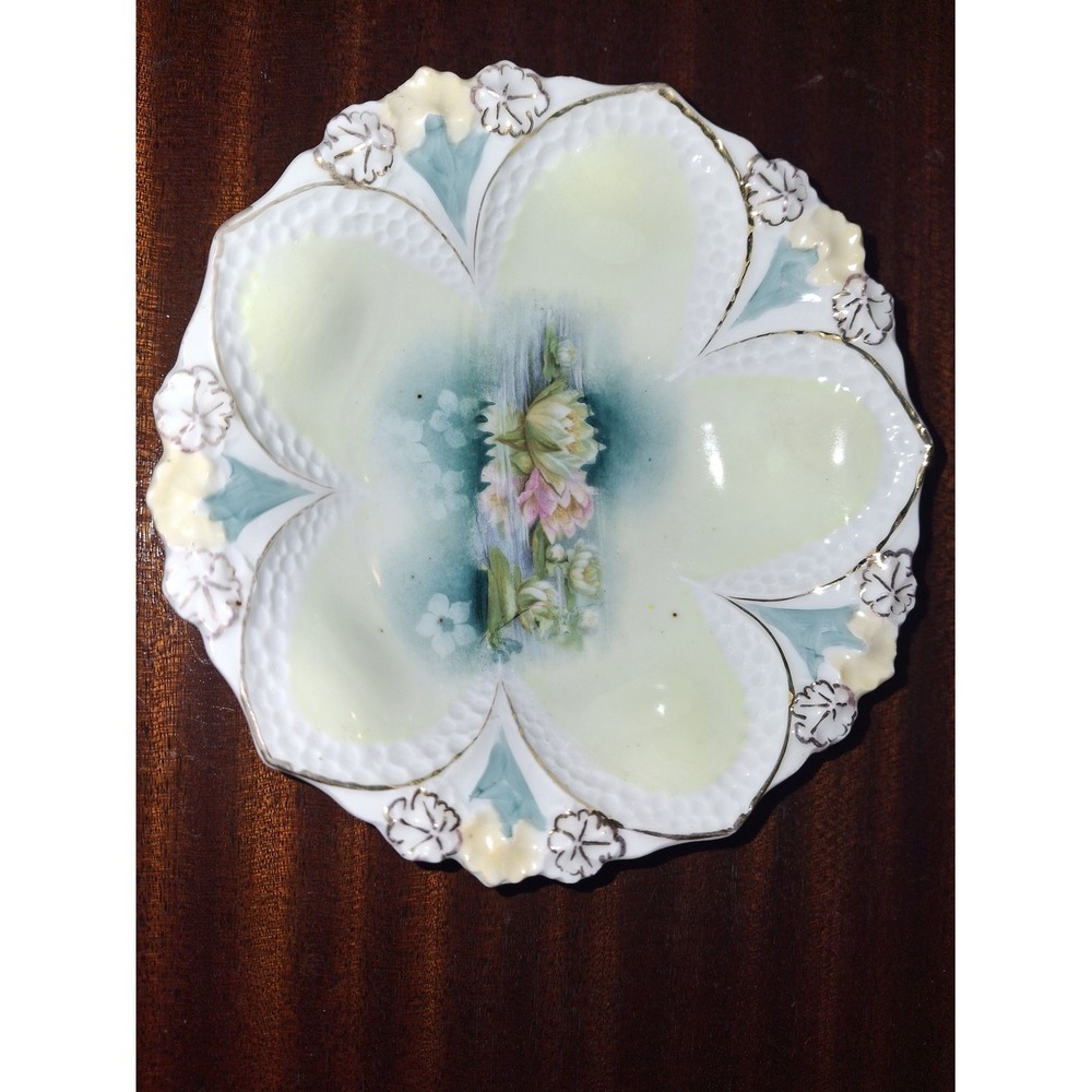 Very Very Rare Porcelain Handpainted Small Plate RS Prussia 24kt Gold Enlay 1811